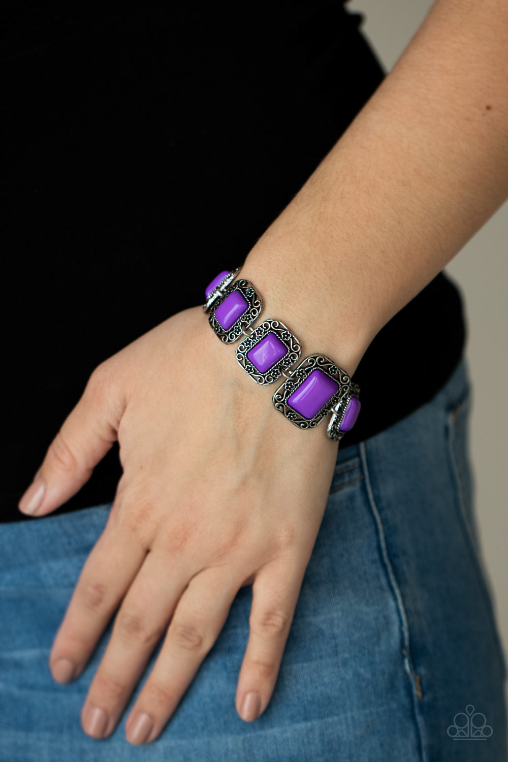 Paparazzi Retro Rodeo Purple Clasp Bracelet