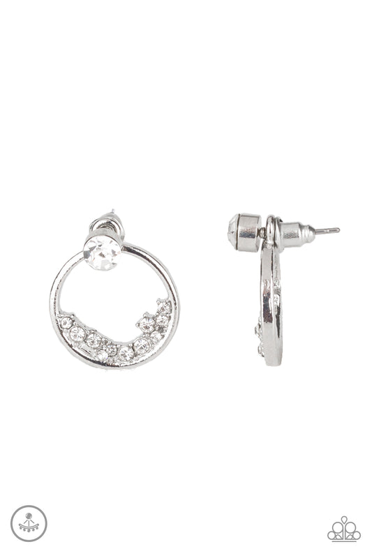 Paparazzi Rich Blitz White Jacket Post Earrings