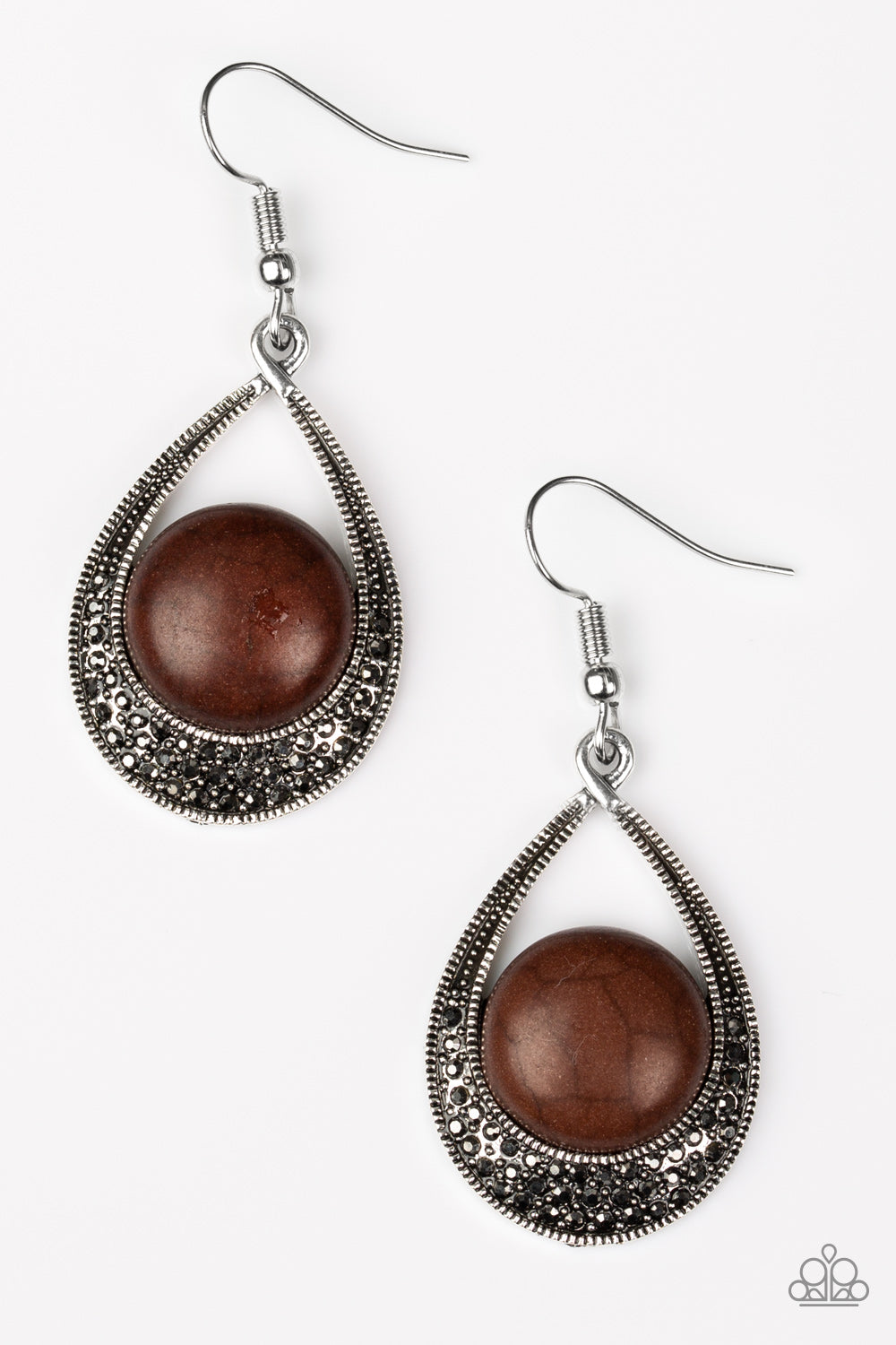 Paparazzi Richly Rio Rancho Brown Stone Fishhook Earrings