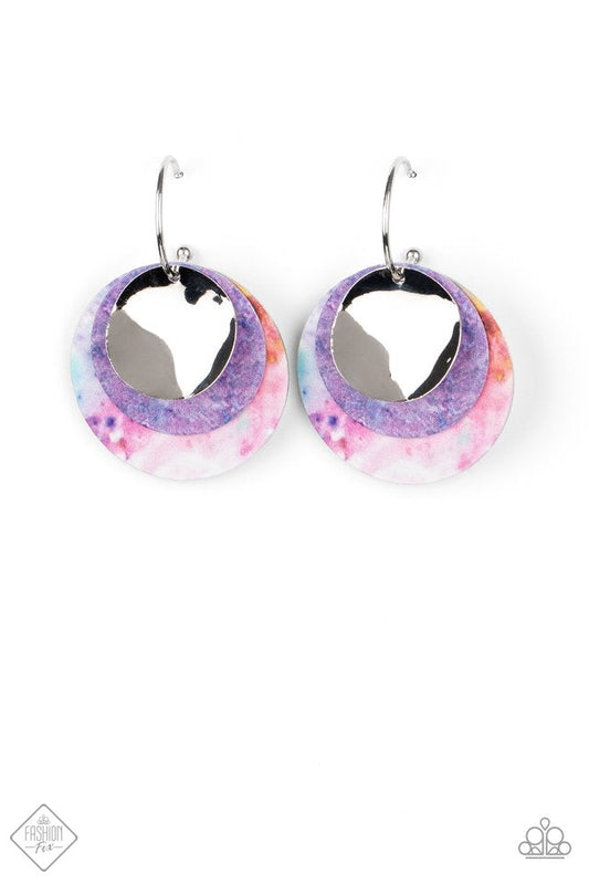 Paparazzi Ride Or TIE DYE Multi Hoop Post Earrings - Fashion Fix Sunset Sightings October 2020