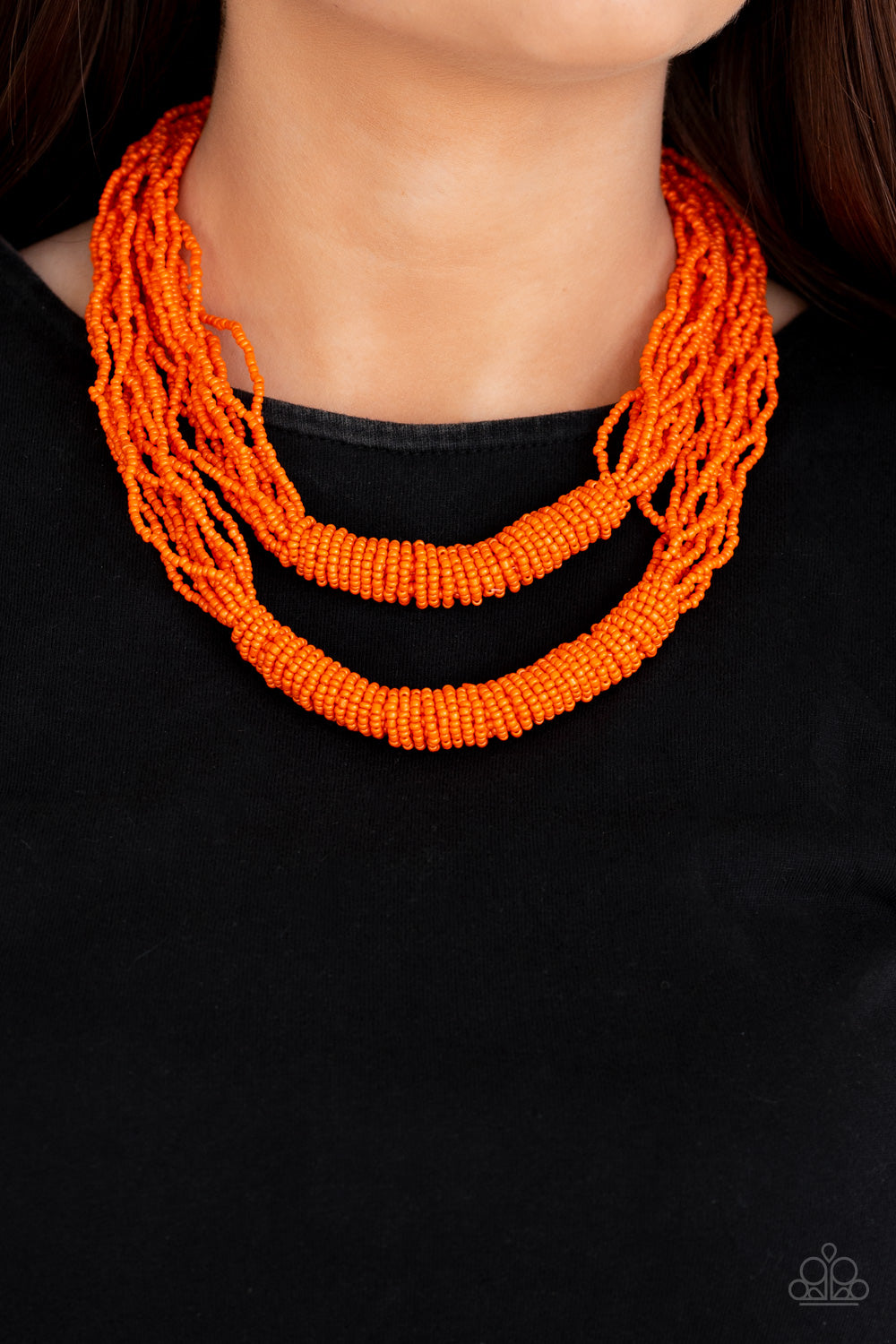 Paparazzi Right As RAINFOREST Short Orange Seed Bead Necklace