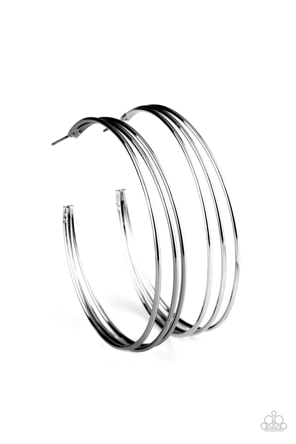 Paparazzi Rimmed Radiance Black Post Hoop Earrings