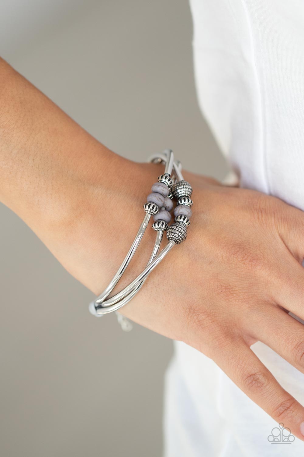 Paparazzi Road Trip Rebel Silver Clasp Bracelet