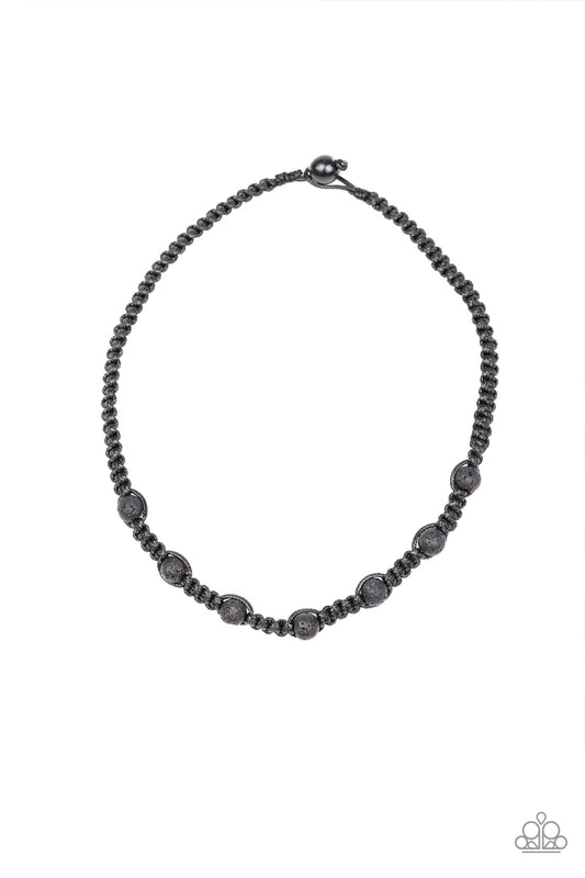 Paparazzi Rock Art Black Men's Short Necklace - P2MN-URBK-055XX