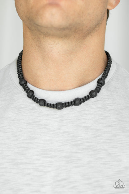 Paparazzi Rock Art Black Men's Short Necklace - P2MN-URBK-055XX