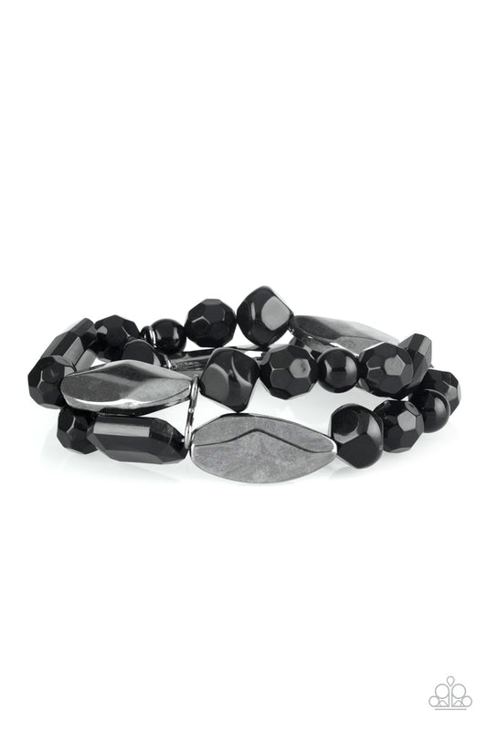 Paparazzi Rockin' Rock Candy Black Stretch Bracelet - P9WH-BKXX-146XX