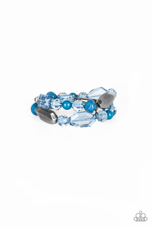Paparazzi Rockin' Rock Candy Blue Stretch Bracelet - P9WH-BLXX-169XX