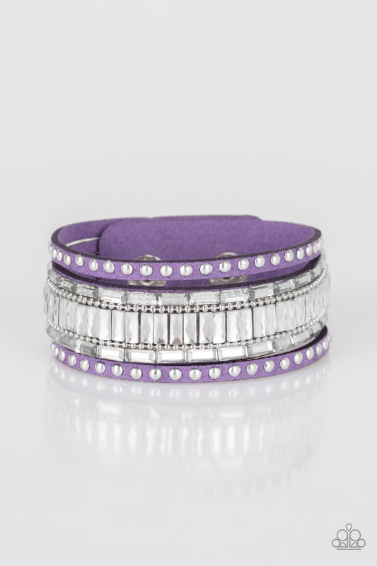 Paparazzi Rock Star Rocker Purple Single Wrap Snap Bracelet - P9DI-URPR-045XX