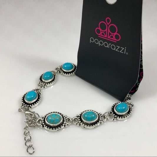 Paparazzi Rocky Mountain Ranger Blue Clasp Bracelet - Fashion Fix Exclusive