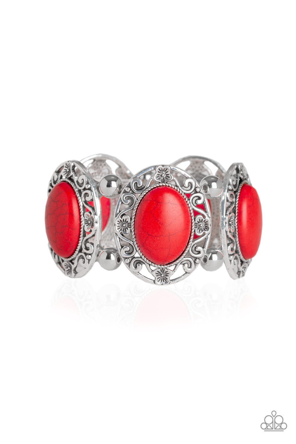 Paparazzi Rodeo Rancho Red Stone Stretch Bracelet
