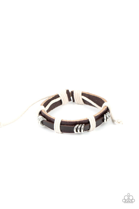 Paparazzi Rodeo Ringleader Brown Sliding Knot Bracelet - P9UR-BNXX-518XX