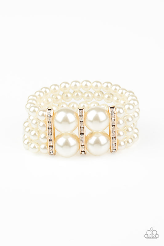 Paparazzi Romance Remix Gold Stretch Bracelet