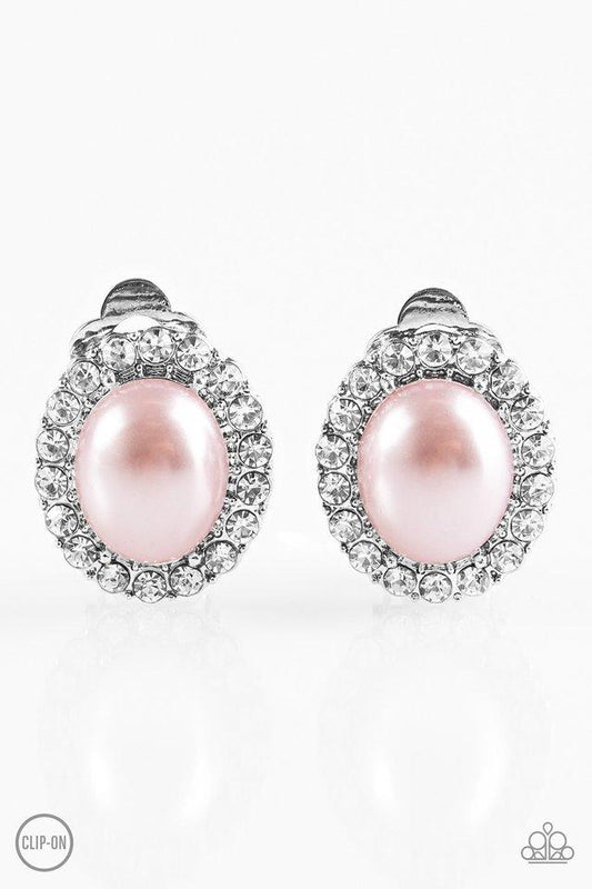 Paparazzi Romantically Regal Pink Clip-On Earrings