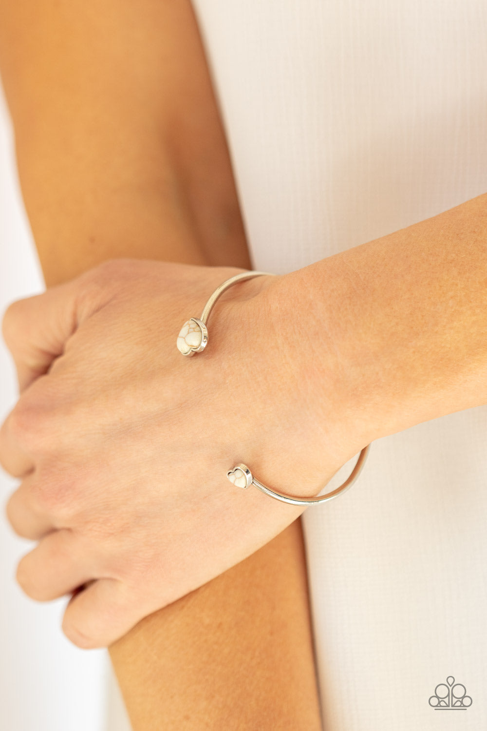 Paparazzi Romantically Rustic White Cuff Bracelet