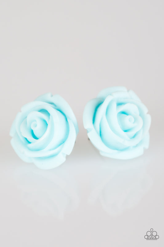 Paparazzi Rose Roulette Blue Post Earrings - P5PO-BLXX-060XX