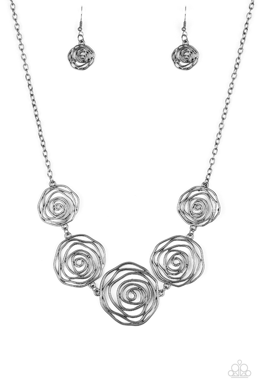 Paparazzi Rosy Rosette Black Short Necklace
