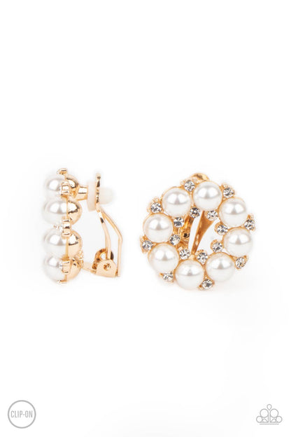 Paparazzi Roundabout Ritz Gold Clip-On Earrings