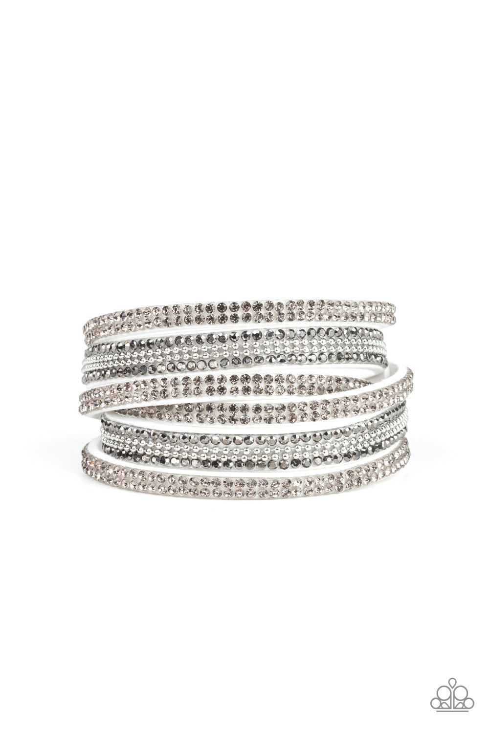Paparazzi Royal Razzle White Double Wrap Snap Bracelet