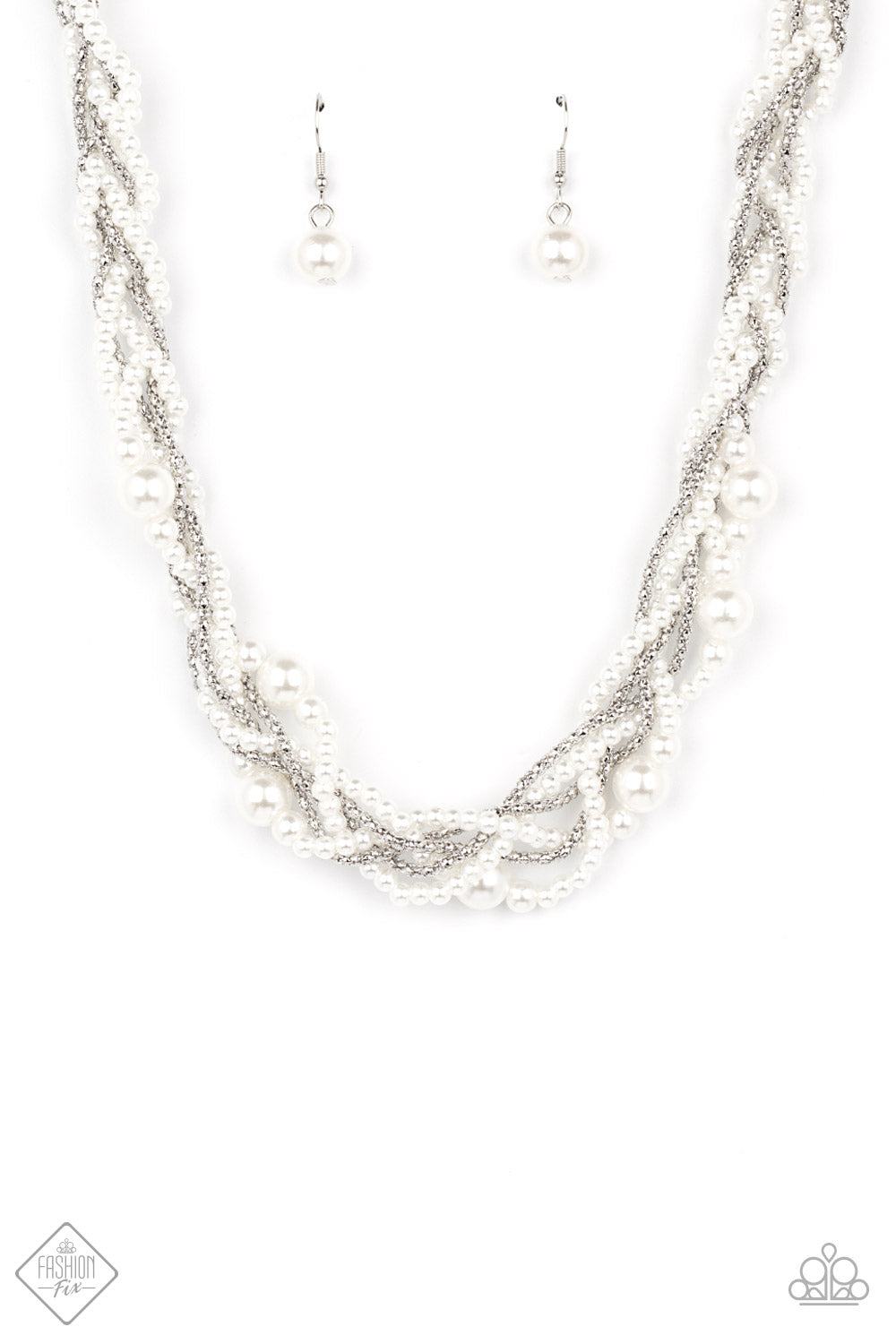 Paparazzi Royal Reminiscence White Short Necklace - Fashion Fix Fiercely 5th Avenue March 2021