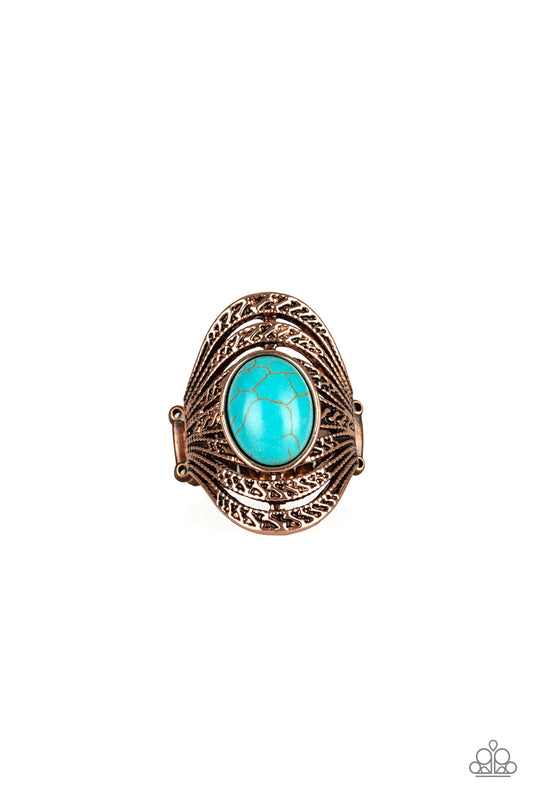 Paparazzi Royal Roamer Copper Stone Ring - P4SE-CPBL-050XX