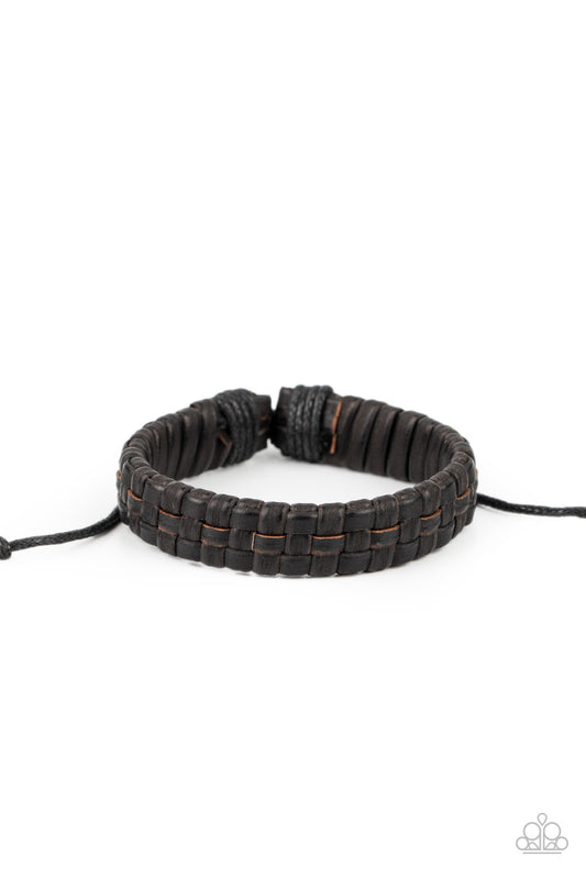 Paparazzi Rugged Pioneer Black Sliding Knot Bracelet
