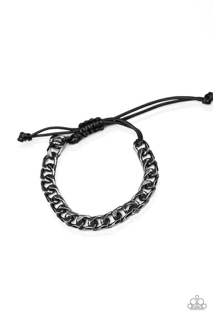 Paparazzi Rulebreaker Black Sliding Knot BraceletPaparazzi Rulebreaker Black Sliding Knot Bracelet - P9MN-URBK-011XX