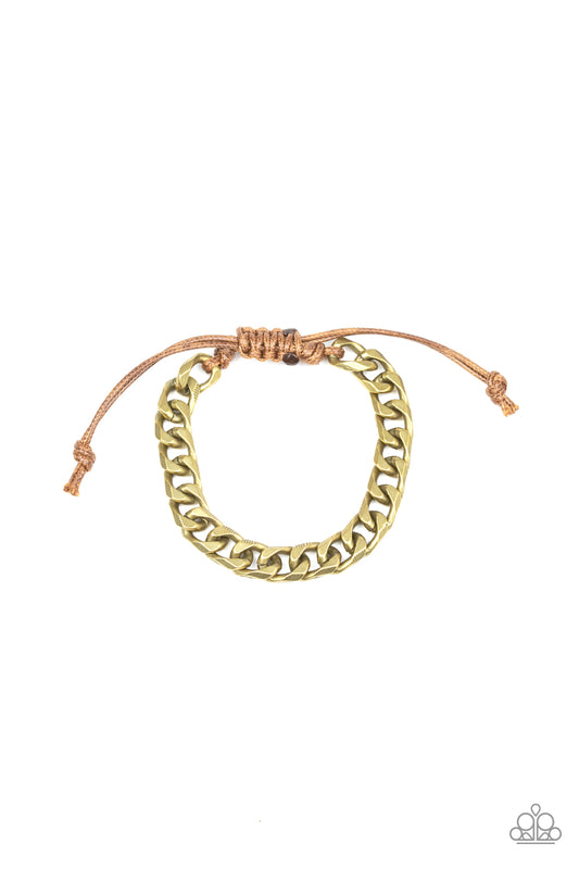 Paparazzi Rulebreaker Brass Sliding Knot Bracelet - P9MN-URBR-005XX