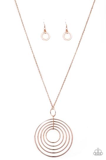 Paparazzi Running Circles In My Mind Rose Gold Long Necklace