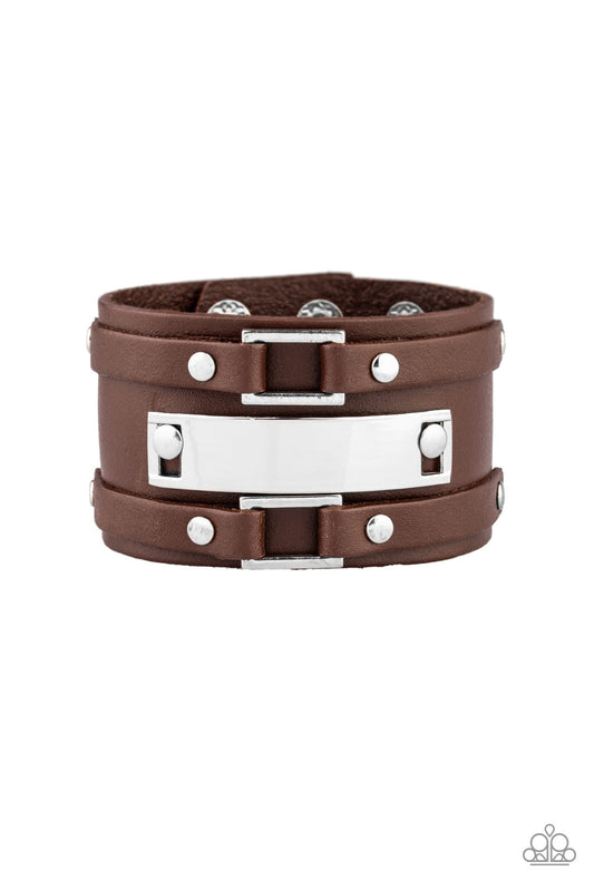 Paparazzi Rural Ranger Brown Men's Single Wrap Snap Bracelet