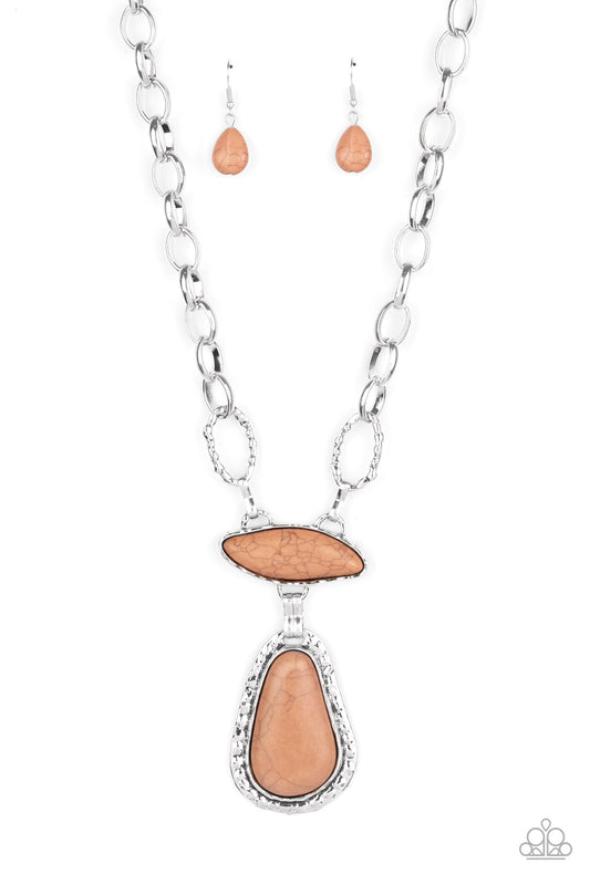 Paparazzi Rural Rapture Brown Stone Short Necklace