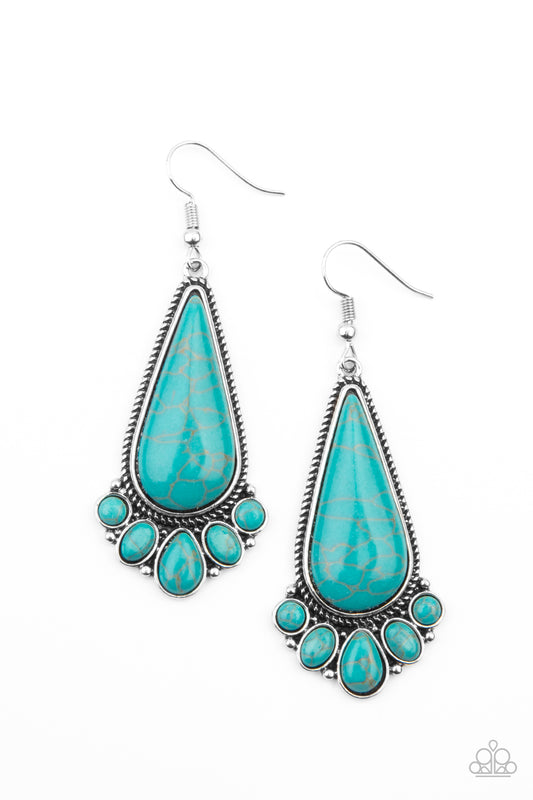 Paparazzi Rural Recluse Blue Stone Fishhook Earrings