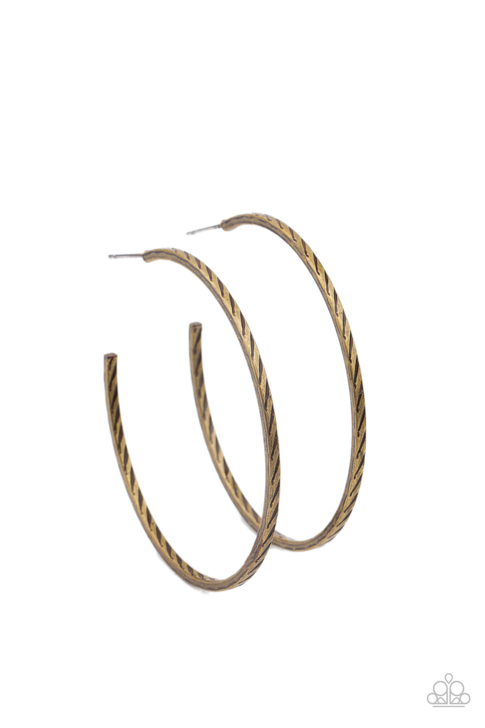 Paparazzi Rural Reserve Brass Post Hoop Earrings