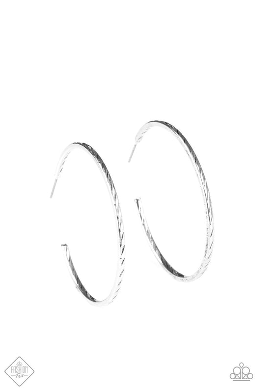 Paparazzi Rural Reserve Silver Hoop Post Earrings - Fashion Fix Simply Santa Fe October 2020