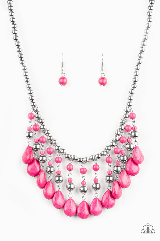 Paparazzi Rural Revival Pink Short Necklace