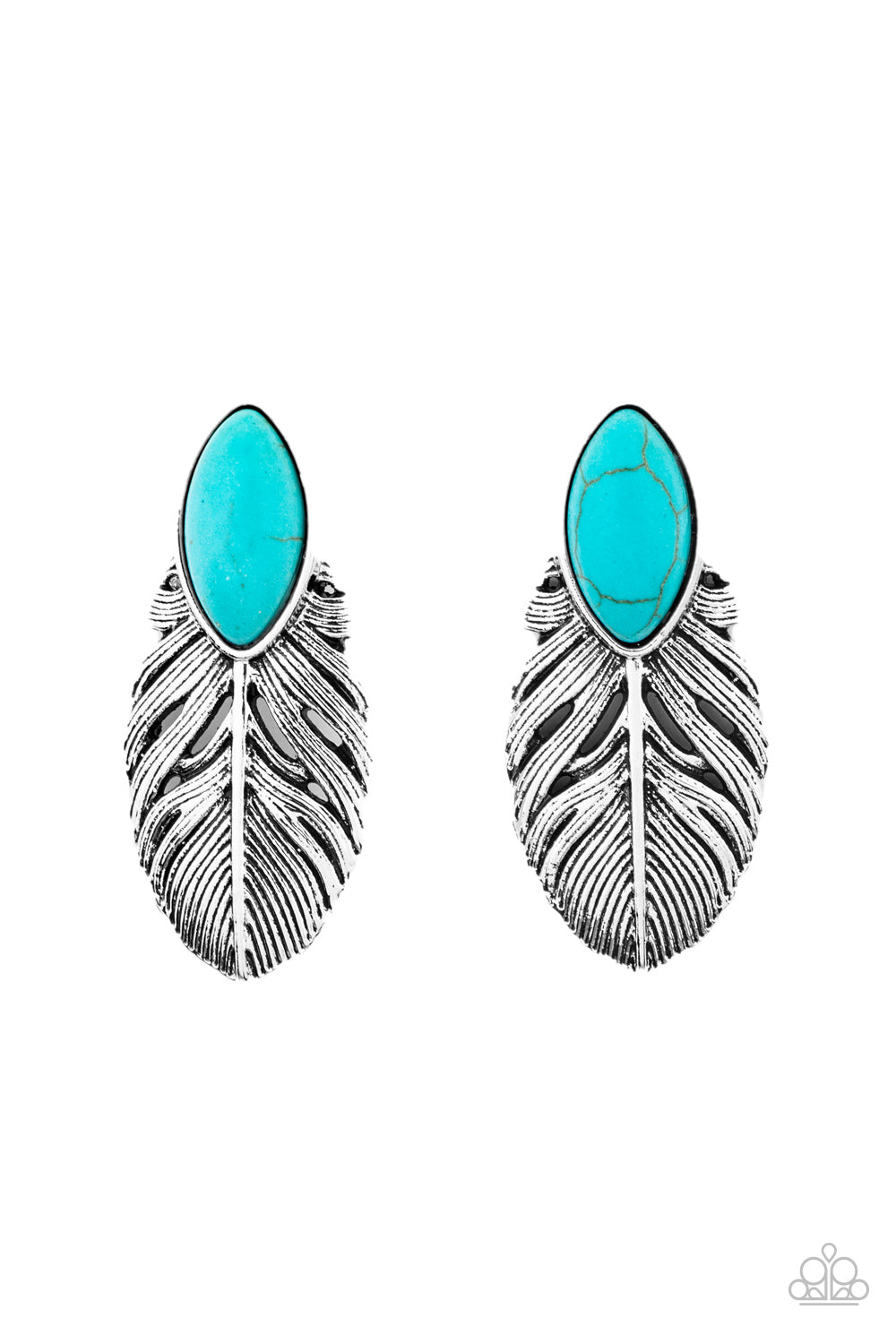 Paparazzi Rural Roadrunner Blue Post Earrings