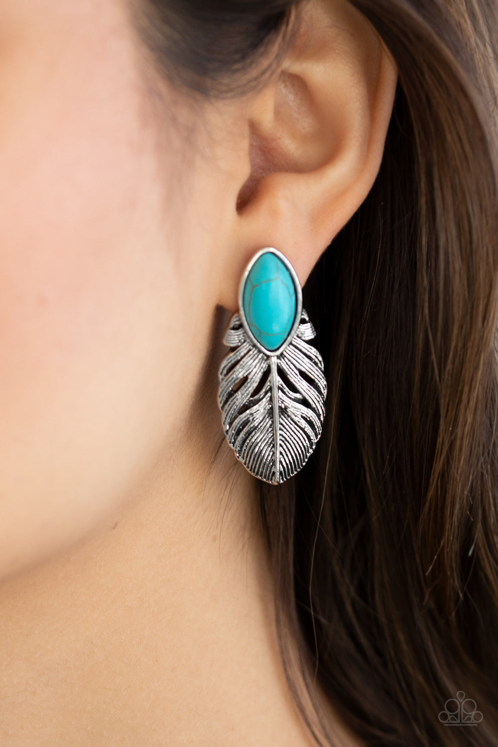 Paparazzi Rural Roadrunner Blue Post Earrings