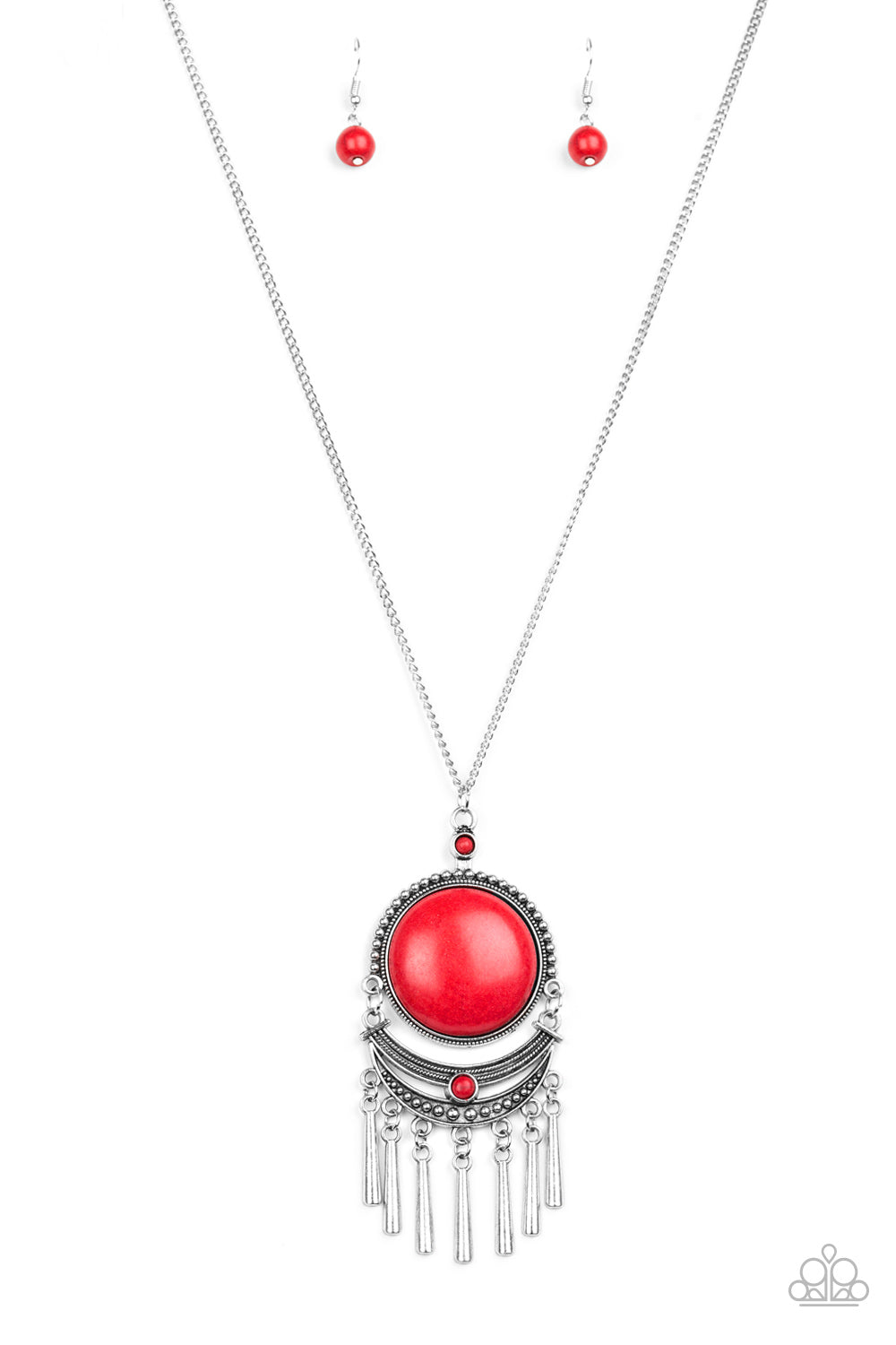Paparazzi Rural Rustler Red Stone Long Necklace