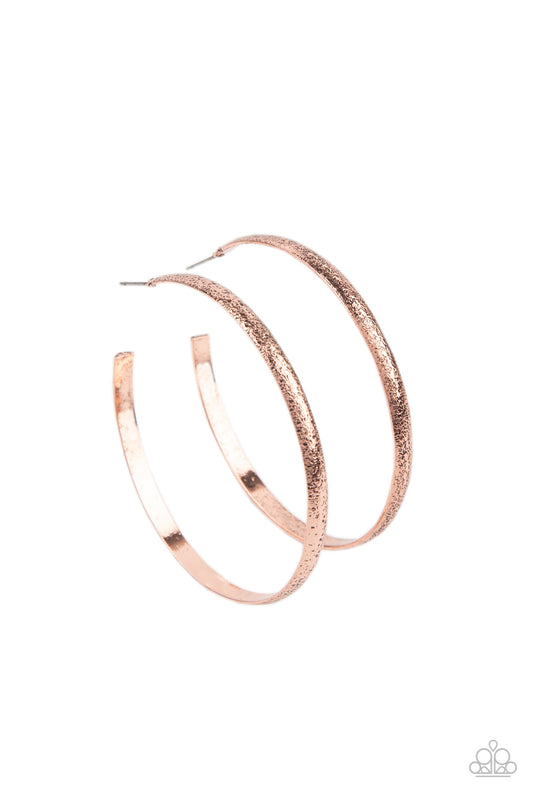 Paparazzi Rustic Radius Copper Post Hoop Earrings - P5HO-CPXX-125XX