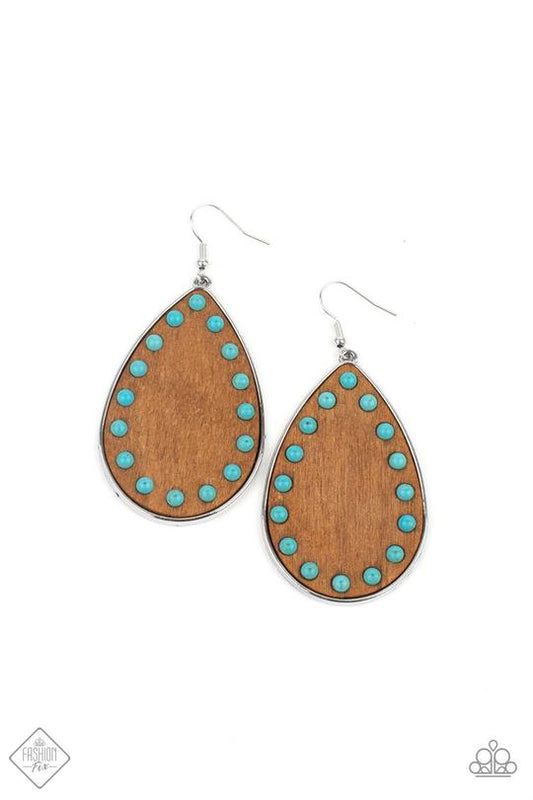 Paparazzi Rustic Refuge Blue Fishhook Earrings - Fashion Fix Simply Santa Fe - June 2021
