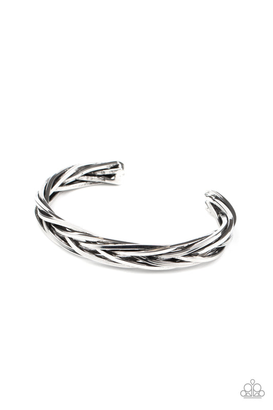 Paparazzi Rustic Reveler Silver Men's Cuff Bracelet