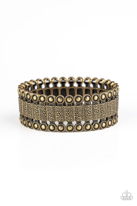 Paparazzi Rustic Rhythm Brass Stretch Bracelet