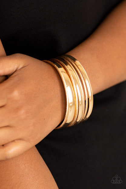 Paparazzi Sahara Shimmer Gold Bangle Bracelet