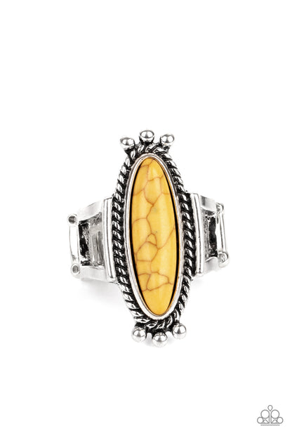 Paparazzi Sahara Escape Yellow Stone Ring - P4SE-YWXX-073XX