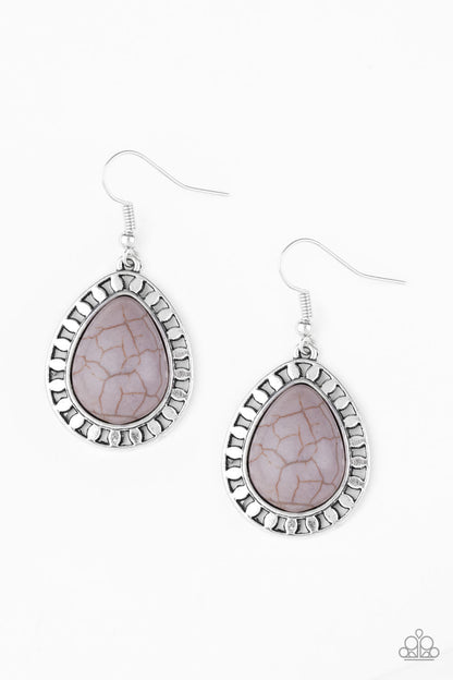 Paparazzi Sahara Serenity Silver Stone Fishhook Earrings