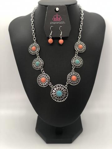 Paparazzi Sahara Solar Power Multi Stone Short Necklace - Fashion Fix Exclusive January 2021