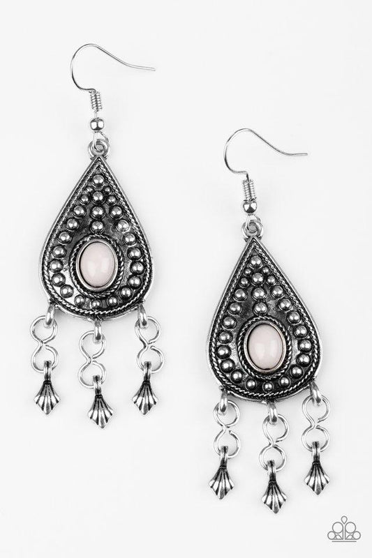 Paparazzi Sahara Song Silver Fishhook Earrings