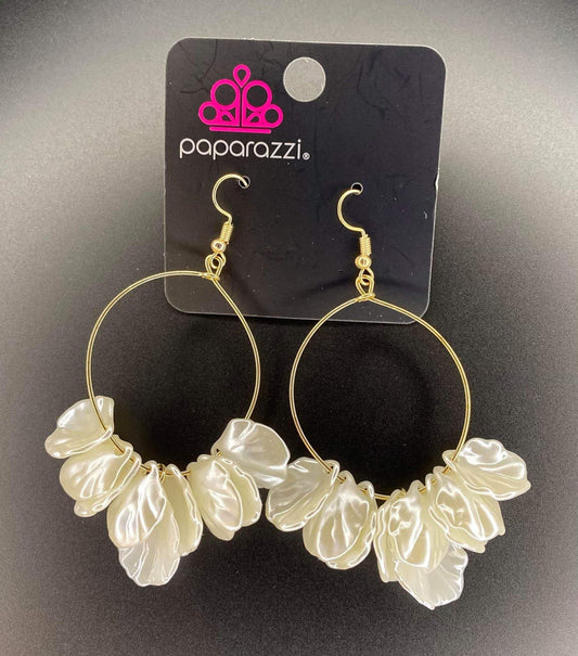 Paparazzi Sailboats and Seashells Gold Fishhook Earrings - May 2021 Fashion Fix Exclusive