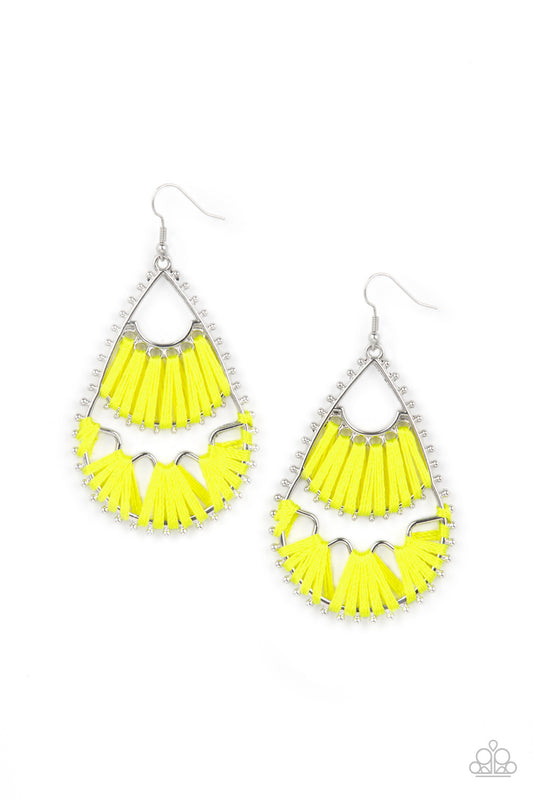 Paparazzi Samba Scene Yellow Fishhook Earrings