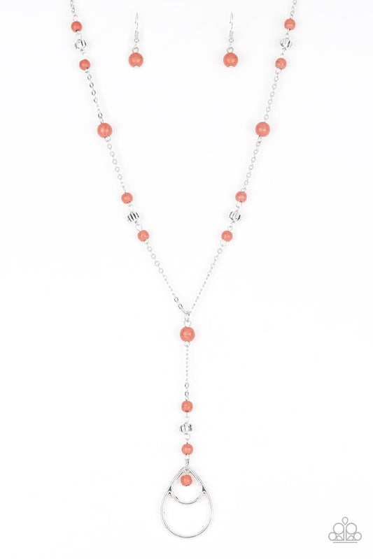 Paparazzi Sandstone Savannahs Orange Stone Long Necklace