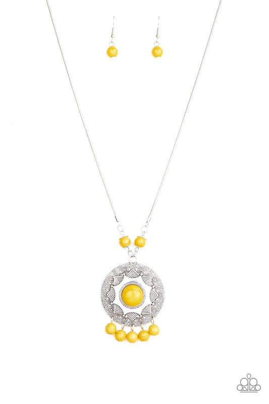 Paparazzi Santa Fe Garden Yellow Stone Short Necklace